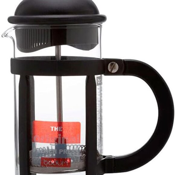 34oz Java French Press Coffee Maker, High-Heat Borosilicate Glass, Black - Picture 2 of 4